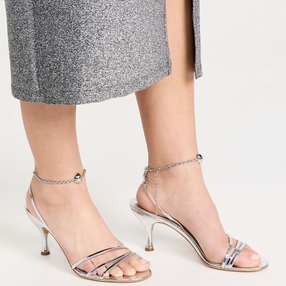 Salvatore Ferragamo Shoes - Ferragamo Denise Sandals 70mm in Silver, New, Size 7